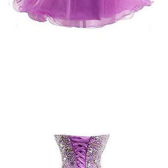 Purple Sweetheart Homecoming Dresses, Short..