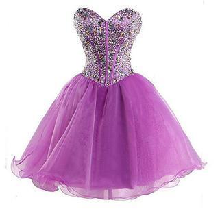 Purple Sweetheart Homecoming Dresses, Short..