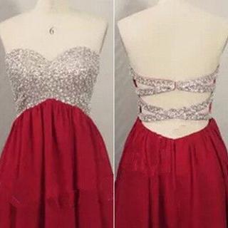 Red Short Homecoming Dresses,open Back Prom..