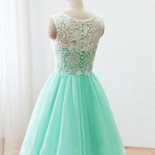 Mint Short Bridesmaid Dress,lace Bridesmaid..