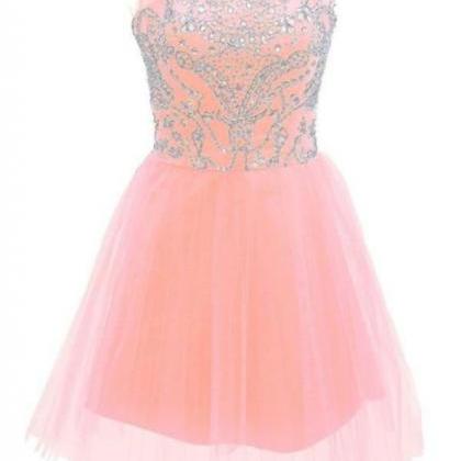 Pretty Handmade Girly Pink Cute Homecoming Dresses..