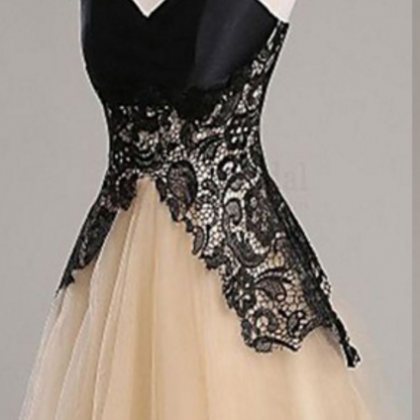 Lace Homecoming Dresses, Champagne Organza..