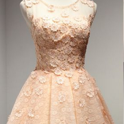Illusion Lace Homecoming Dresses, Appliques..