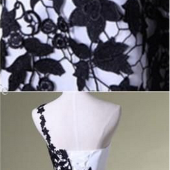 Custom Made White One-shoulder With Floral Lace..