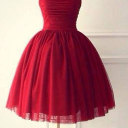 Simple Red Homecoming Dress,knee Length Homecoming..
