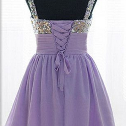 Bandage Lavender Homecoming Dress,short Mini..