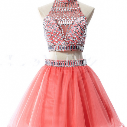 Beaded Embellished Two-piece Homecoming Dress..