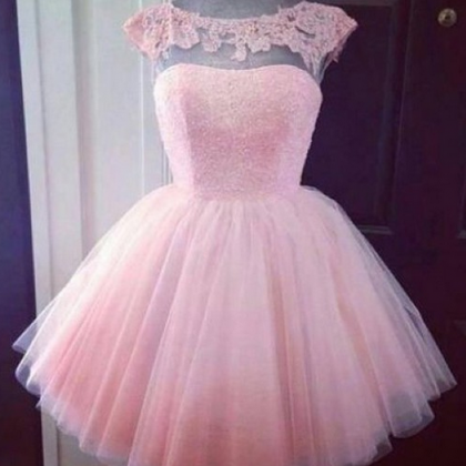 Pink Tulle Homecoming Dress,short Mini Homecoming..