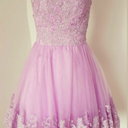 Sleeveless Homecoming Dress,light Purple..