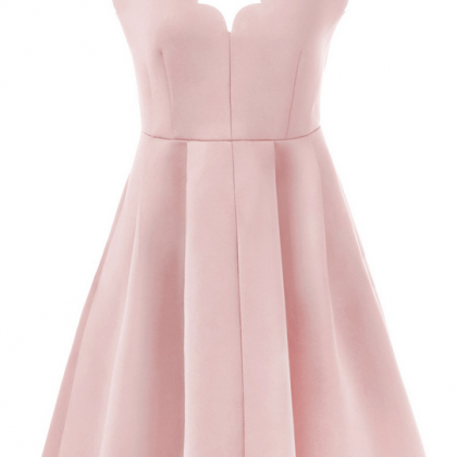 Simple A line Spaghetti Straps Pink Birthday Dress Chiffon Homecoming Dresses C462 main image 0