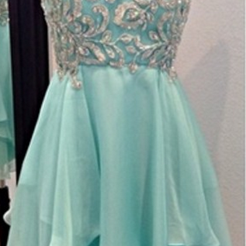 Mint Sweetheart Homecoming Dress With Sparkle..