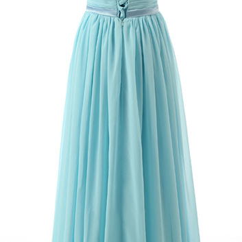 Strapless Sweetheart Twisted Ruched Chiffon A-line..