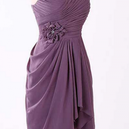 Grape Bridesmaid Dresses With Hand-made Flowers,..
