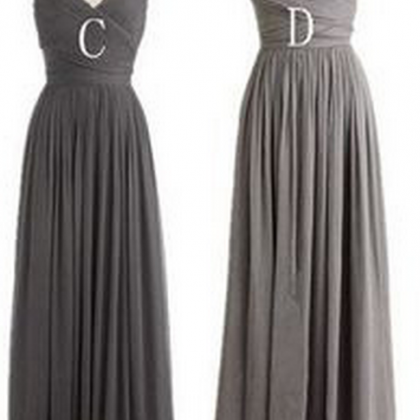 Long Bridesmaid Dress, Charcoal Bridesmaid..