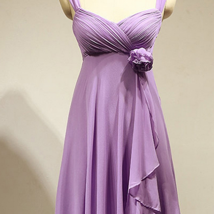 Empire Lavender Bridesmaid Dress With A Hand-made..