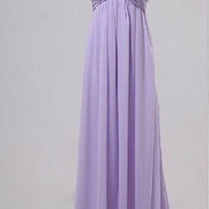 One-shoulder Ruched Empire Waist Chiffon A-line..