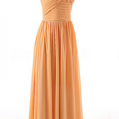 Discount Orange Bridesmaid Dress With Ruching..