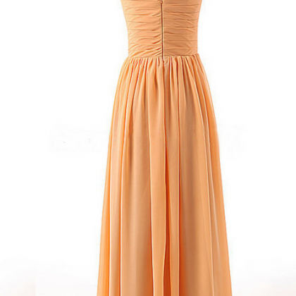 Discount Orange Bridesmaid Dress With Ruching..