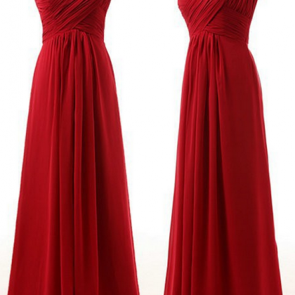 A-line Red Bridesmaid Dresses With Handmade..