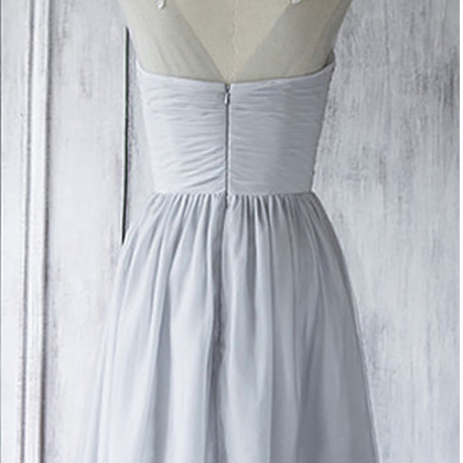 Usion Short Bridesmaid Dress, Light Gray..