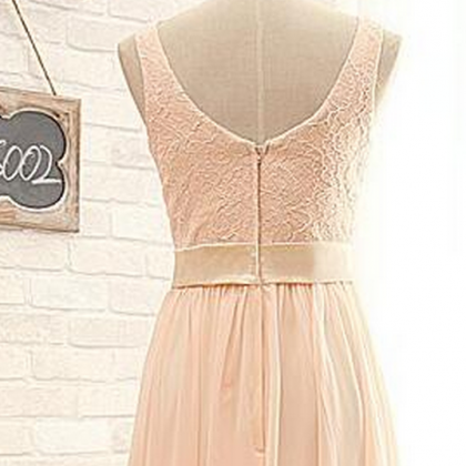 Blush Pink Bridesmaid Dresses, Lace Bridesmaid..
