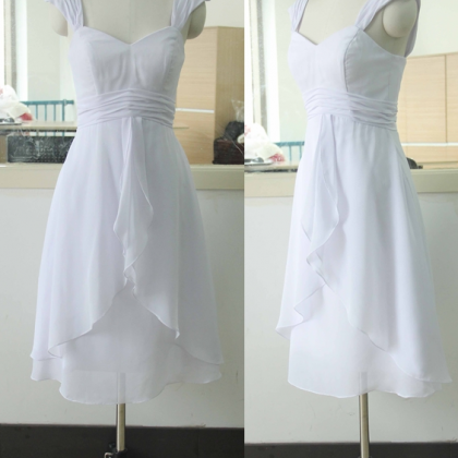 Stock Size White Bridesmaid Dress Short Bridesmaid..