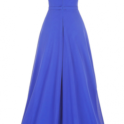 Sheer Neck Blue Bridesmaid Dresses,sexy High Low..