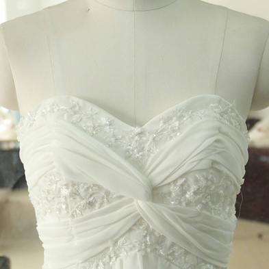 White Chiffon Lace Bridesmaid Dress A-line Chiffon..