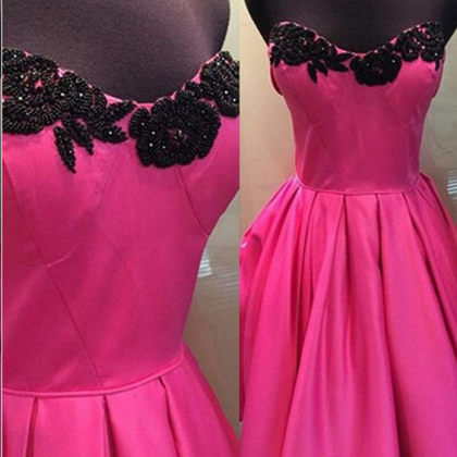 Sweetheart Pink Homecoming Dress, Black..