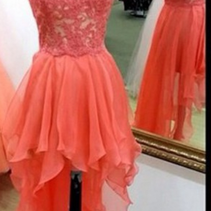 High Low Strapless Homecoming Dress ,sweet A-line..