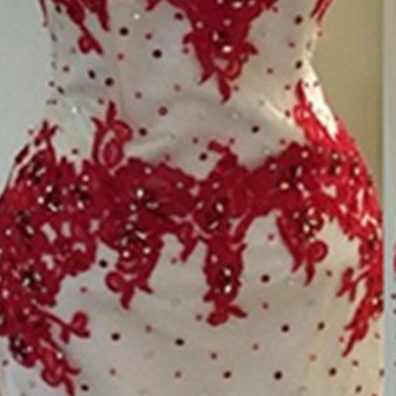 Homecoming Dresses,red Lace Homecoming..