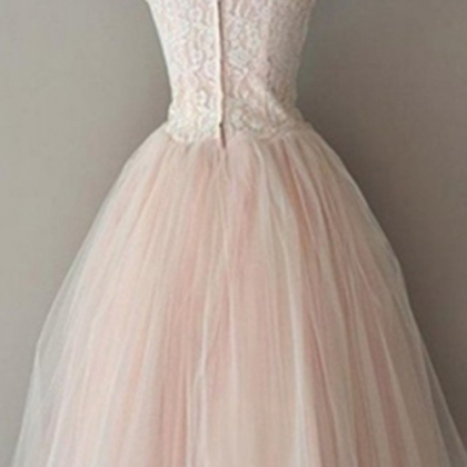 Pink Lace Real Made A-line Homecoming Dresses
