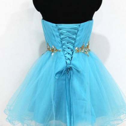 Sweetheart Mini Tulle Homecoming Dresses Lace-up..
