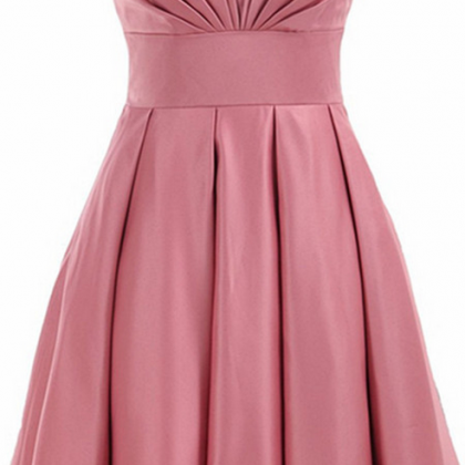 Strapless Ruched Pleated A-line Short Homecoming..