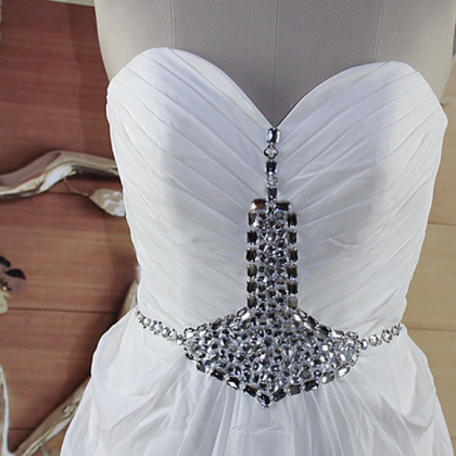 White Evening Dresses,long Elegant Prom Dresses,..