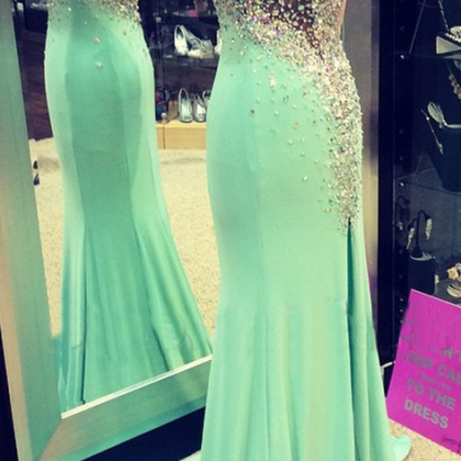 Prom Dress,one Shoulder Prom Dress With See..