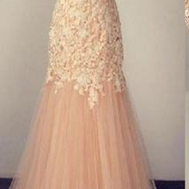 Charming Prom Dress,tulle Prom Dresses,appliques..