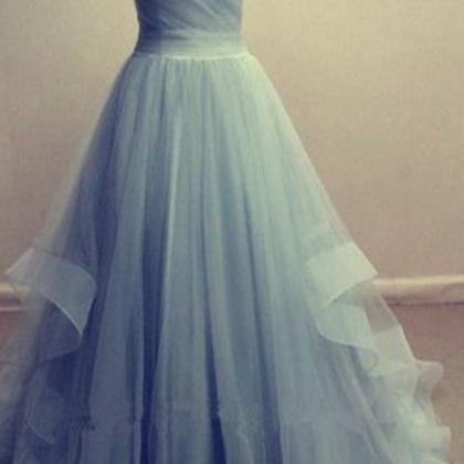 Strapless Light Blue Evening Dress ,prom Dress..