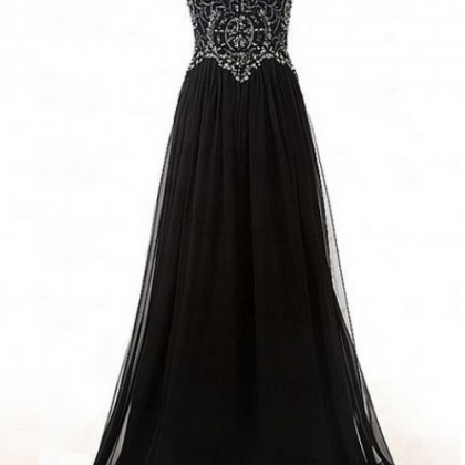 Off-the-shoulder Beaded A-line Long Prom Dress,..
