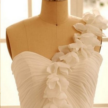 Fashion Shoulder Tiered Chiffon Prom Dresses