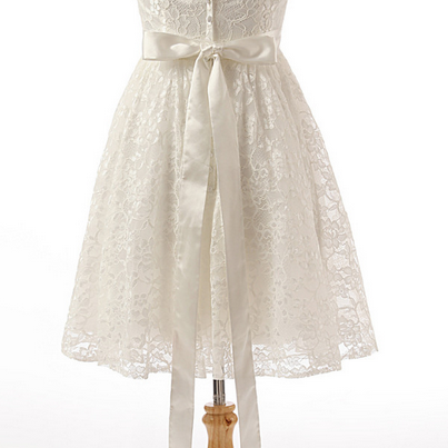 Elegant White Lace Satin Halter Birthday Short Skirt Homecoming Dress cc3899