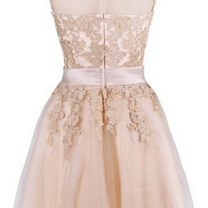Bowknot Prom Dress,lace Homecoming Dress,..