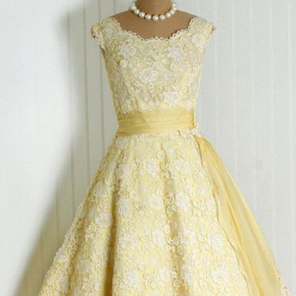 Vintage Ball Gown Homecoming Dresses Scoop Lace..