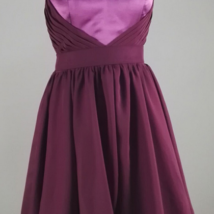 ,grape Purple Chiffon Homecoming Dresses Simple..