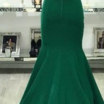 Green Long Prom Dress, Mermaid Long Prom Dress