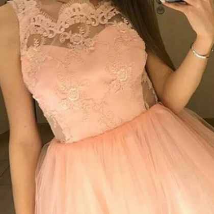 Lovely Pink Short Homecoming Dresses, Pink Formal..