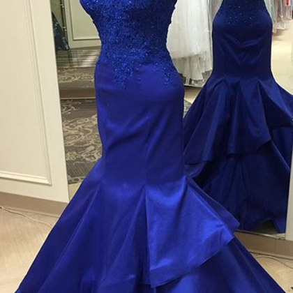 Mermaid Prom Gown,royal Blue Prom Dresses,one..