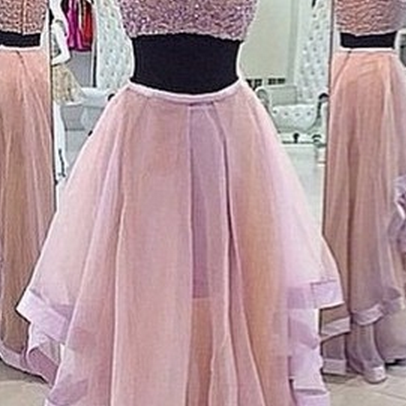 A Line Prom Gown,two Piece Prom Dress,evening..