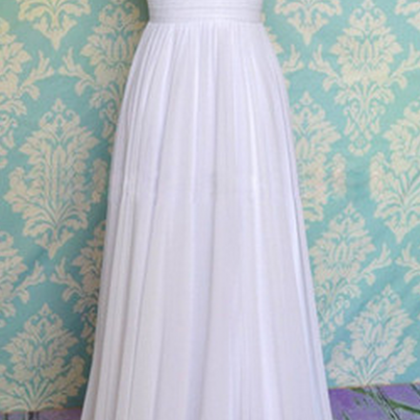 White Prom Dress, Long Prom Dress, Custom Prom..