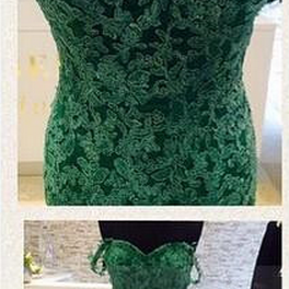 Amazing Hunter Green Tulle Off The Shoulder Lace..